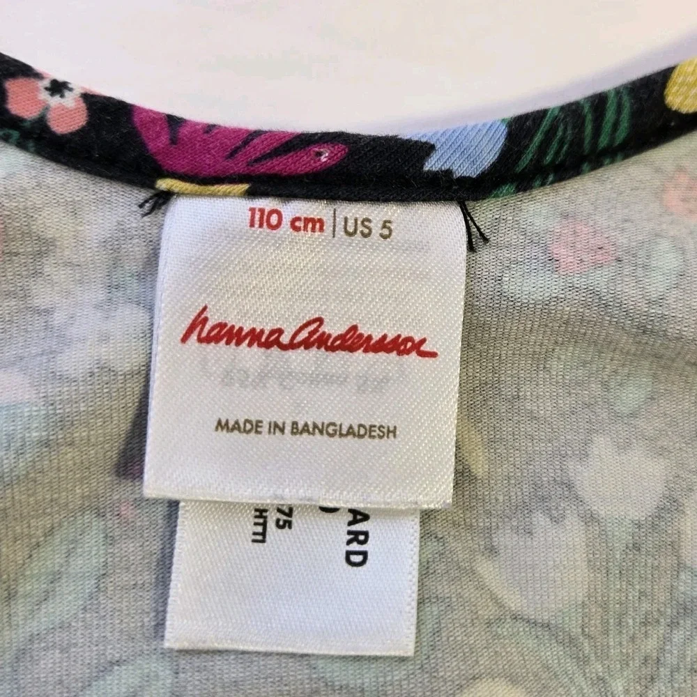 Hanna Andersson Girls Long Sleeve Pocket Skater Dress Size‎ 5 Floral Print 110